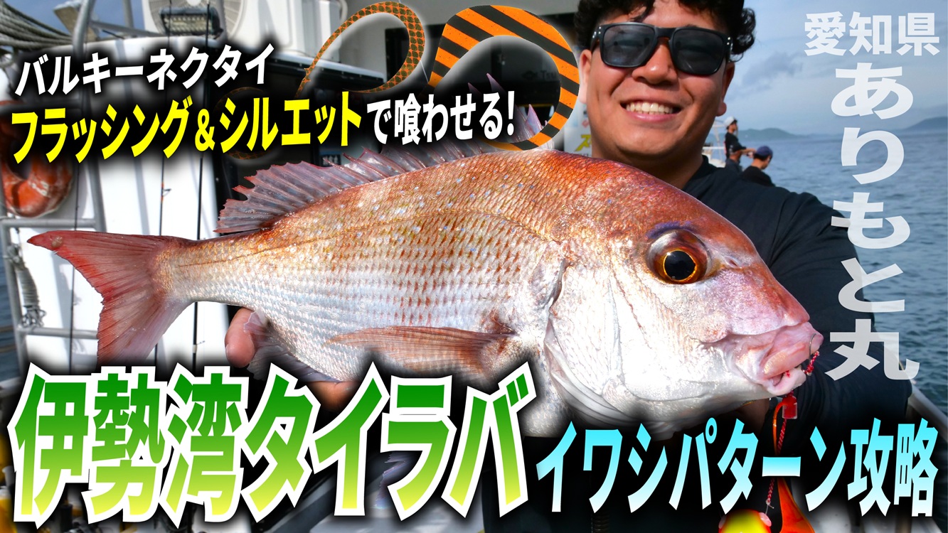 【タイラバ】夏の伊勢湾タイラバ！バルキーネクタイ【フラッシング＆シルエット】でイワシパターンを攻略！in 愛知県・ありもと丸