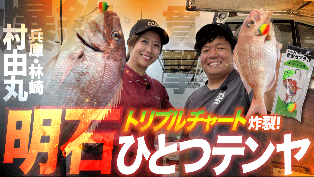 【明石ひとつテンヤ】トリプルチャート炸裂！カラーの使い分けで釣果倍増！in 村由丸