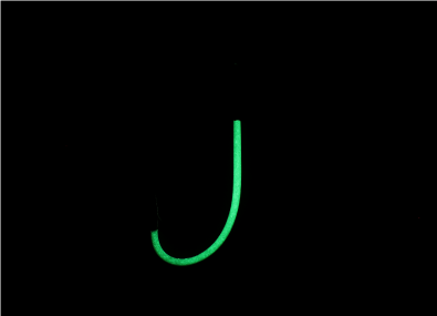 1.グリーン夜光　発光イメージ（蓄光時）