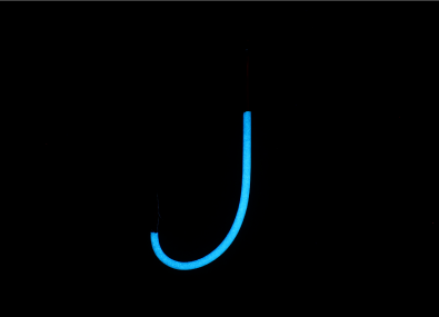 3.ブルー夜光　発光イメージ（蓄光時）