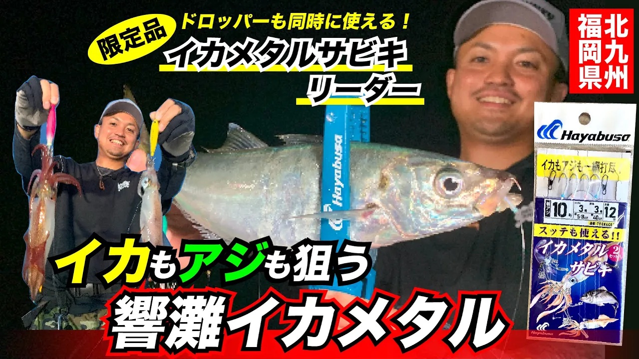 【響灘イカメタル】ドロッパーも同時に使えるイカメタルサビキリーダーでイカもアジも一網打尽！？落すだけで良型アジサバ爆釣！【イカメタルサビキ】